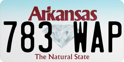 AR license plate 783WAP
