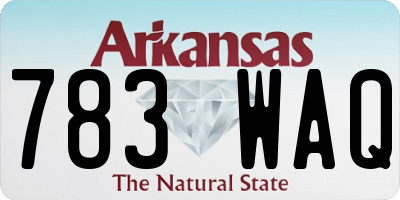 AR license plate 783WAQ