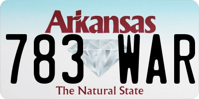 AR license plate 783WAR