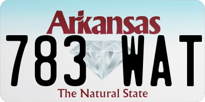AR license plate 783WAT