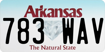 AR license plate 783WAV