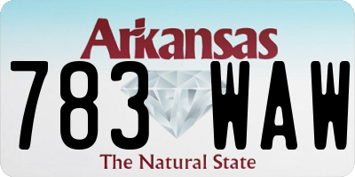AR license plate 783WAW