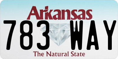 AR license plate 783WAY