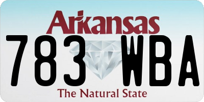AR license plate 783WBA