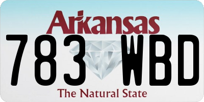 AR license plate 783WBD
