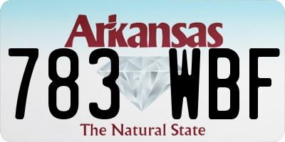 AR license plate 783WBF