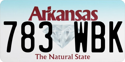 AR license plate 783WBK