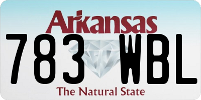 AR license plate 783WBL