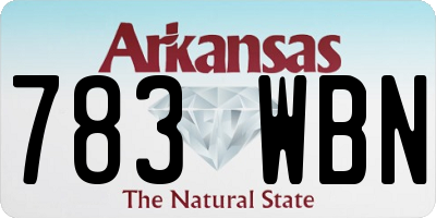 AR license plate 783WBN