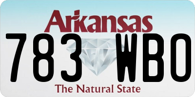 AR license plate 783WBO