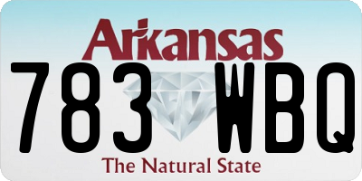 AR license plate 783WBQ
