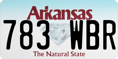 AR license plate 783WBR