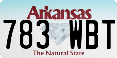 AR license plate 783WBT