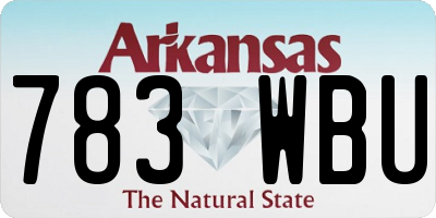 AR license plate 783WBU