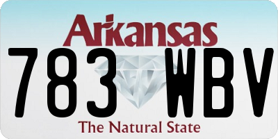 AR license plate 783WBV