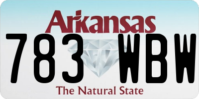 AR license plate 783WBW