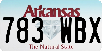 AR license plate 783WBX
