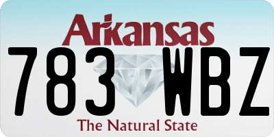 AR license plate 783WBZ