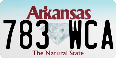 AR license plate 783WCA