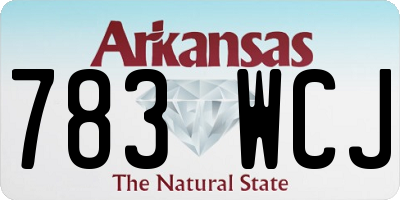 AR license plate 783WCJ