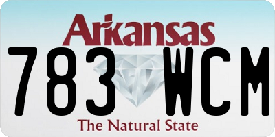 AR license plate 783WCM