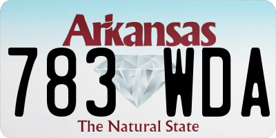AR license plate 783WDA