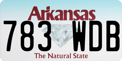 AR license plate 783WDB