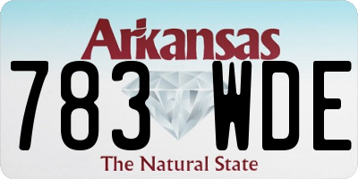 AR license plate 783WDE