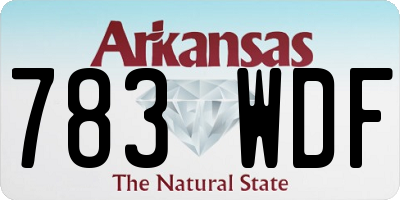 AR license plate 783WDF