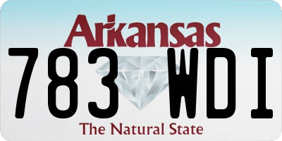 AR license plate 783WDI