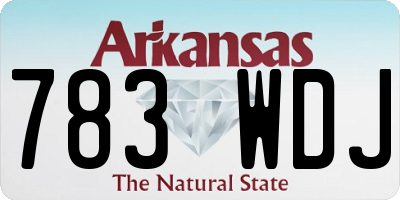 AR license plate 783WDJ