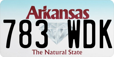 AR license plate 783WDK