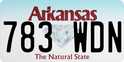 AR license plate 783WDN