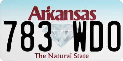 AR license plate 783WDO