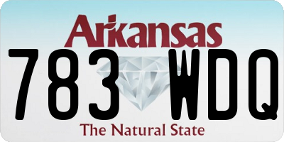 AR license plate 783WDQ