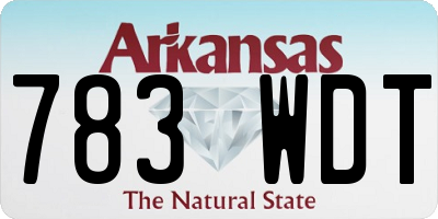 AR license plate 783WDT