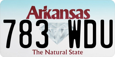 AR license plate 783WDU