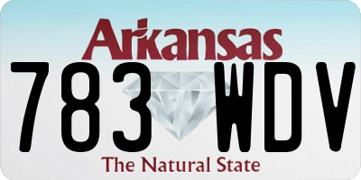 AR license plate 783WDV