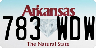 AR license plate 783WDW