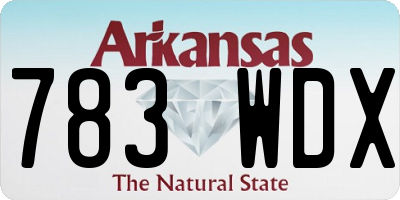 AR license plate 783WDX