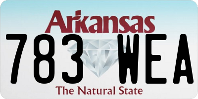 AR license plate 783WEA