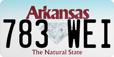 AR license plate 783WEI