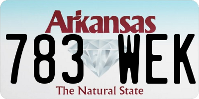 AR license plate 783WEK