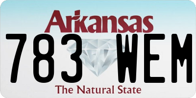 AR license plate 783WEM