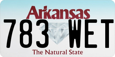 AR license plate 783WET