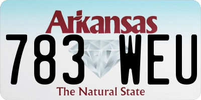 AR license plate 783WEU