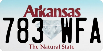 AR license plate 783WFA