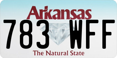 AR license plate 783WFF