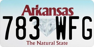 AR license plate 783WFG