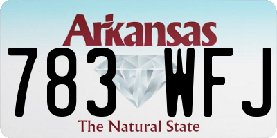 AR license plate 783WFJ